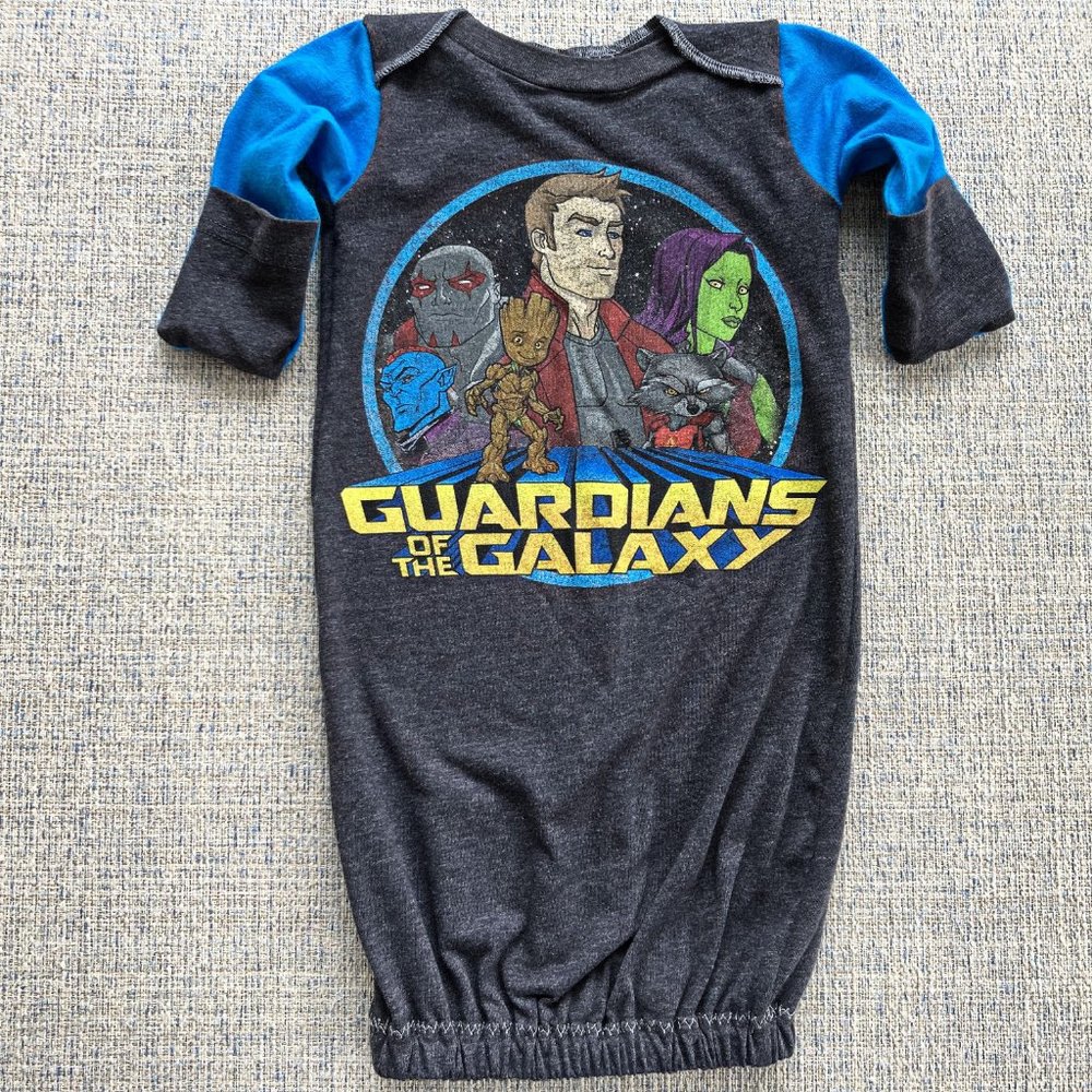 Guardians of the Galaxy Baby Superhero newborn gown upcycled t shirt sleep sack